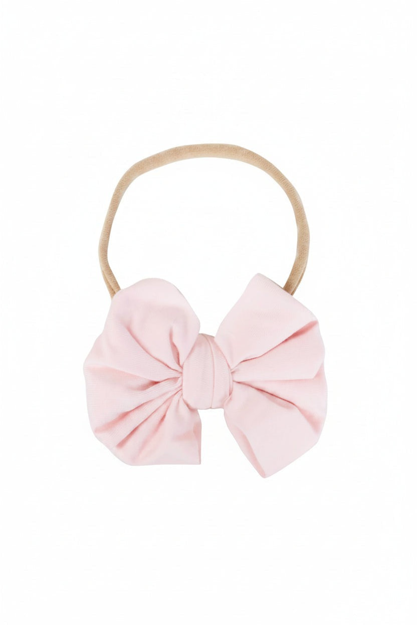 Solid Blush Knit Bow Headband