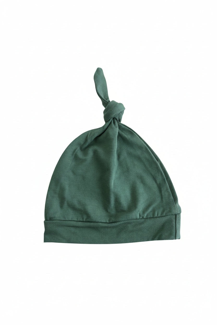 Solid Emerald Bamboo Knotted Hat