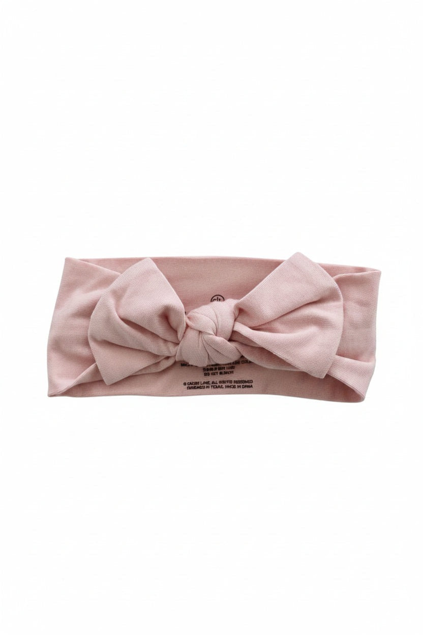 Solid Petal Pink Knit Large Bow Headwrap
