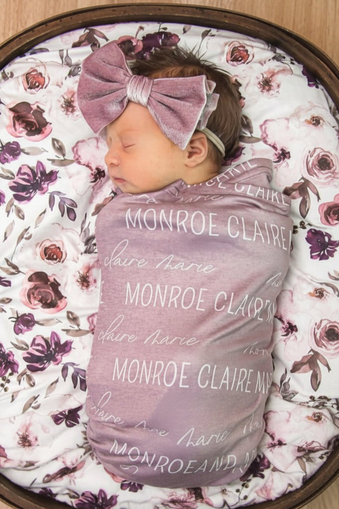 Velvet Bow Headband - Lilac