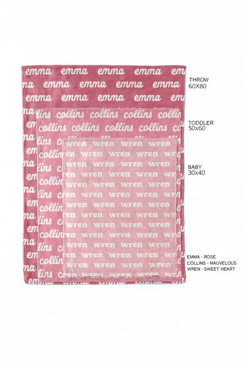 Perfectly Pink Personalized Color Blanket