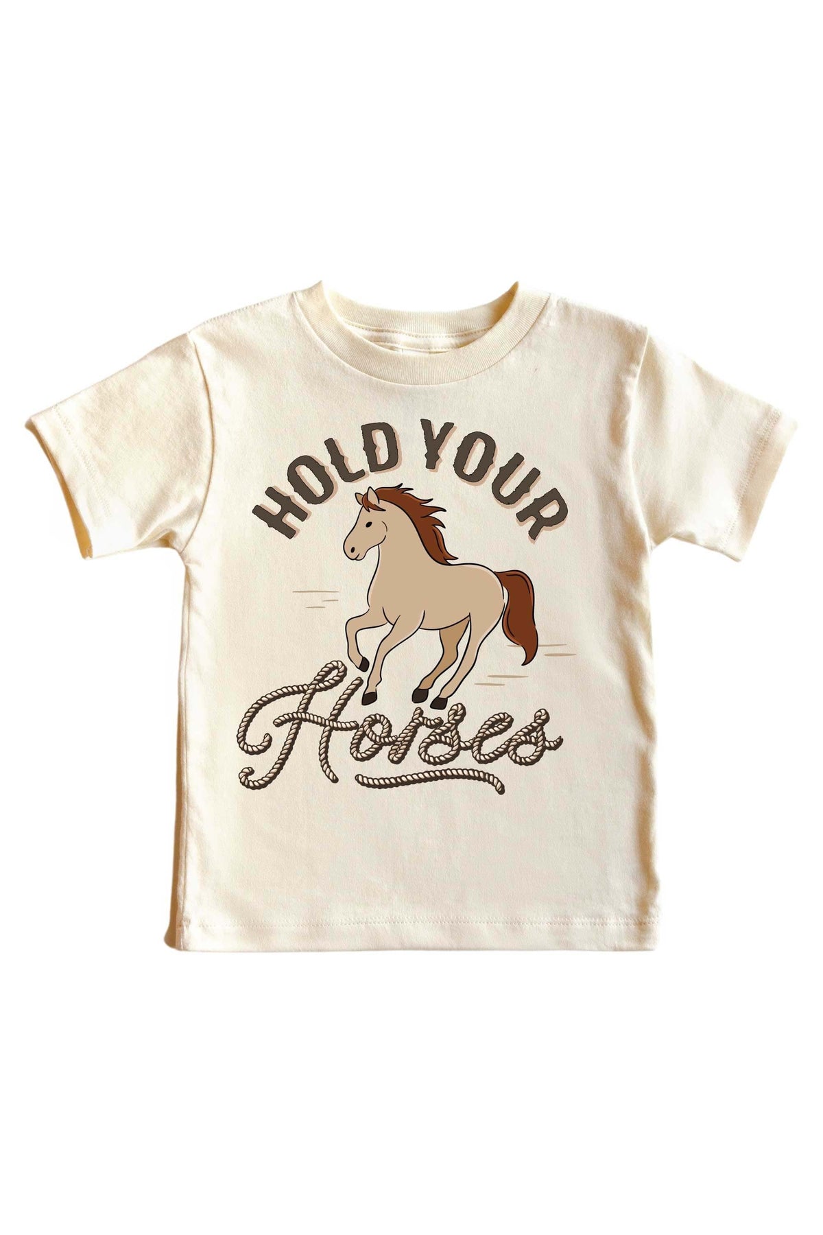 Hold Your Horses Graphic Bodysuit & Kids Tee | Natural
