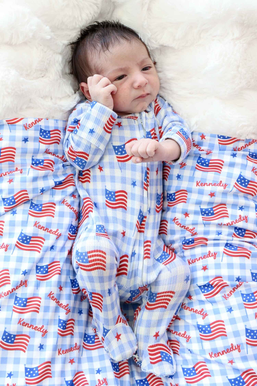 Personalized Swaddle Blanket | Star-Spangled Picnic