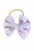 Ribbon & Roses Knit Bow Headband | Purple