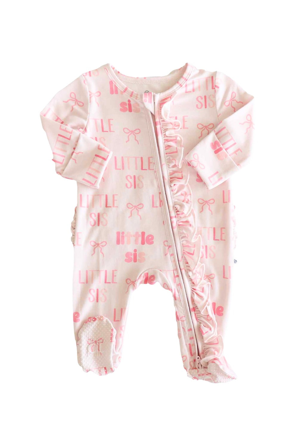 Ruffle Zipper Footie | Little Sis