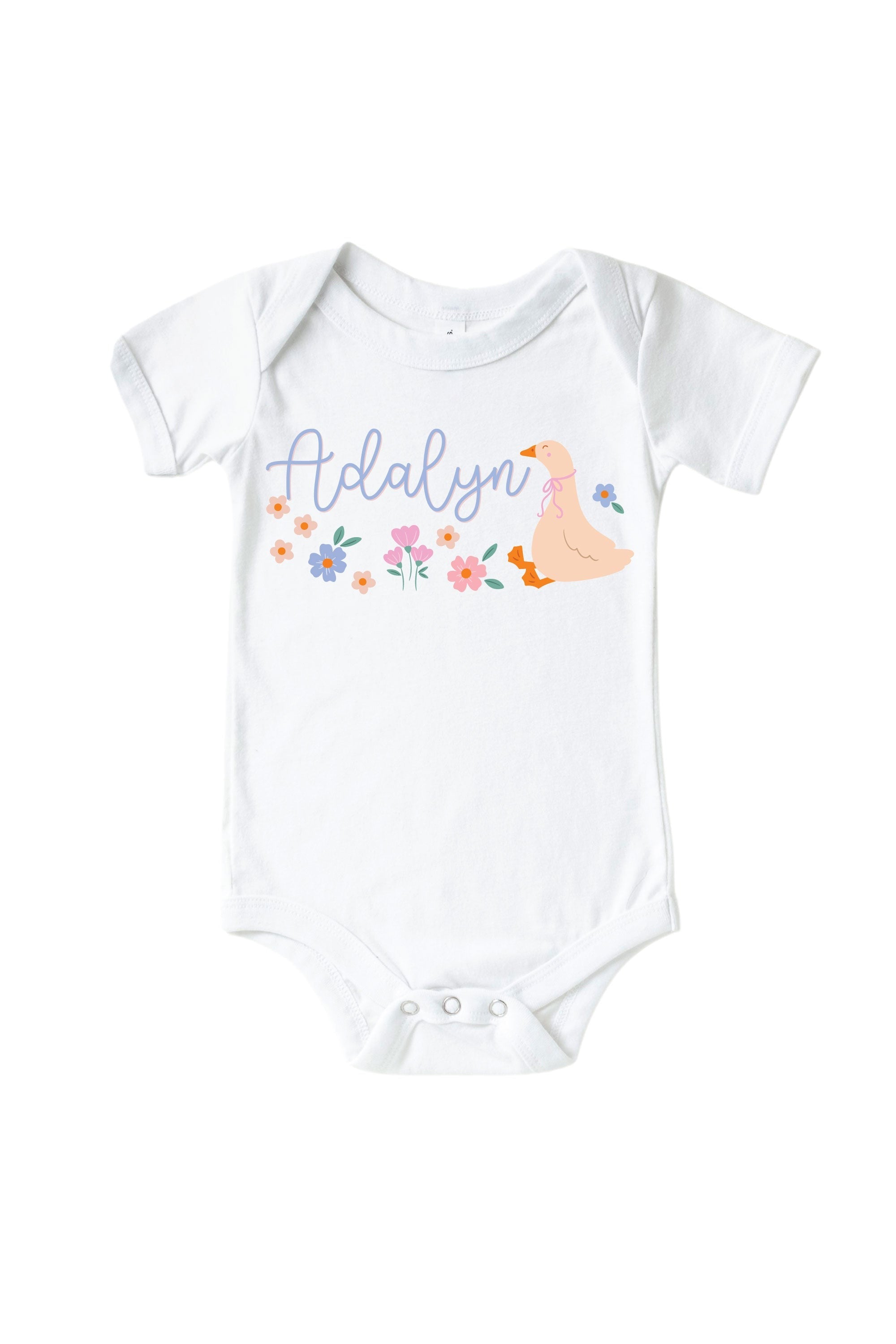 Personalized Loosey Goose Graphic Bodysuit & Kids Tee | White