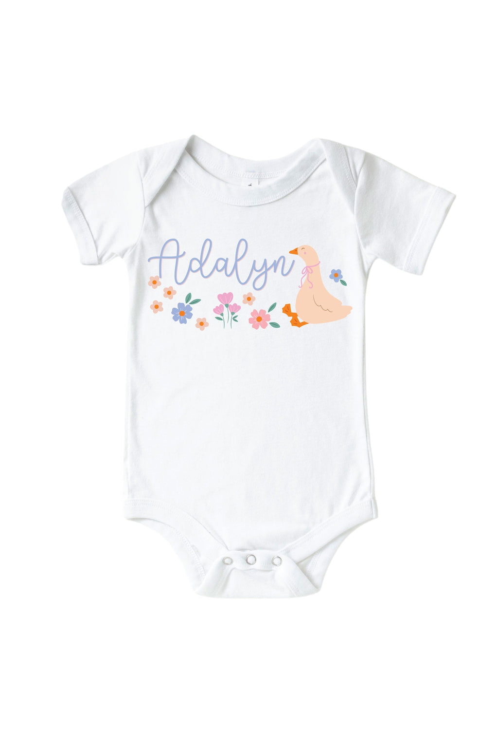 Personalized Loosey Goose Graphic Bodysuit & Kids Tee | White