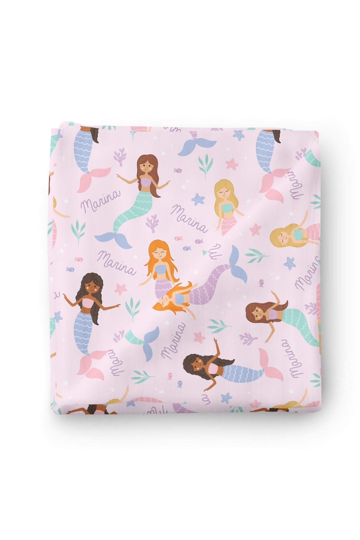 Personalized Swaddle Blanket | Let's Be Mermaids