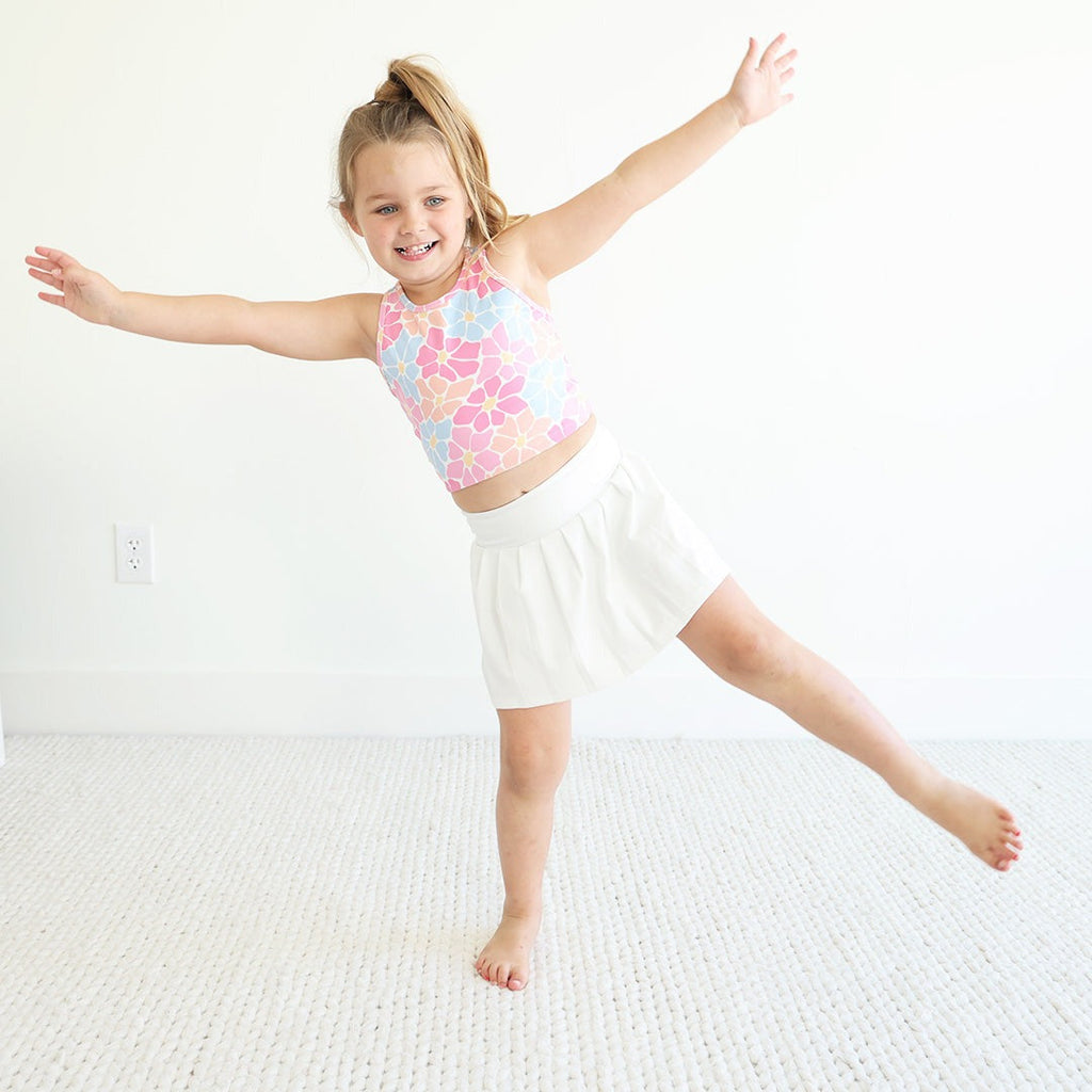 Kids CloudActiveTM Athletic Pleated Skirt | White