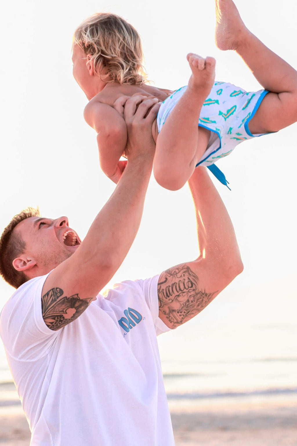 Tiny Trout Dad Graphic Tee | White