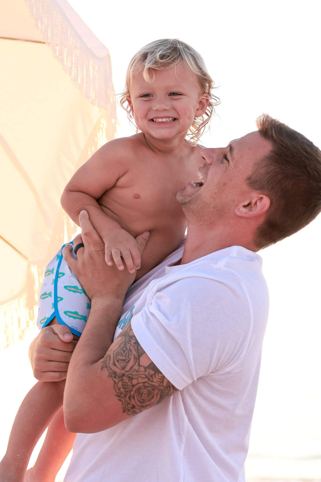 Tiny Trout Dad Graphic Tee | White