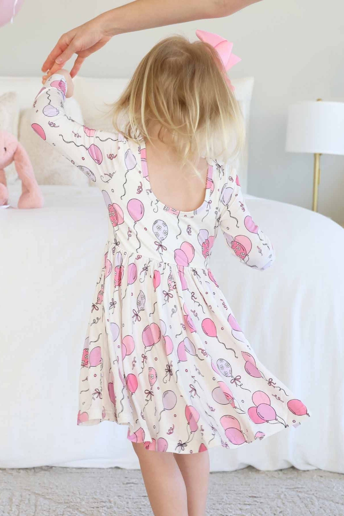 Long Sleeve Twirl Dress | Party Time Pink