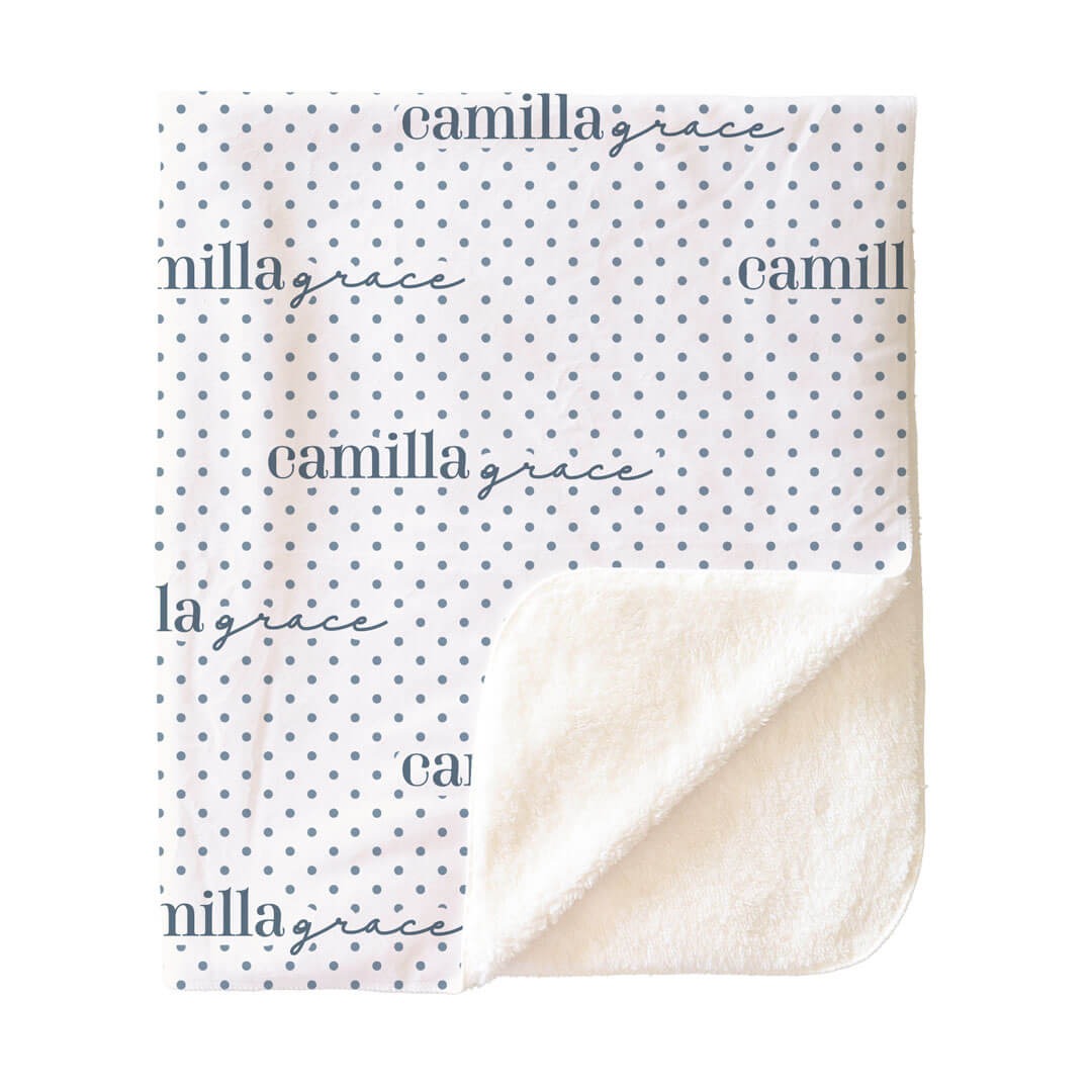 Snuggle Spots Personalized Kids Blanket | White