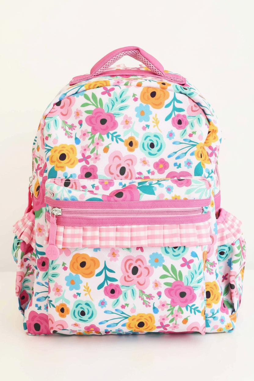 Kids Embroidered Ruffle Backpack | Pretty Poppies