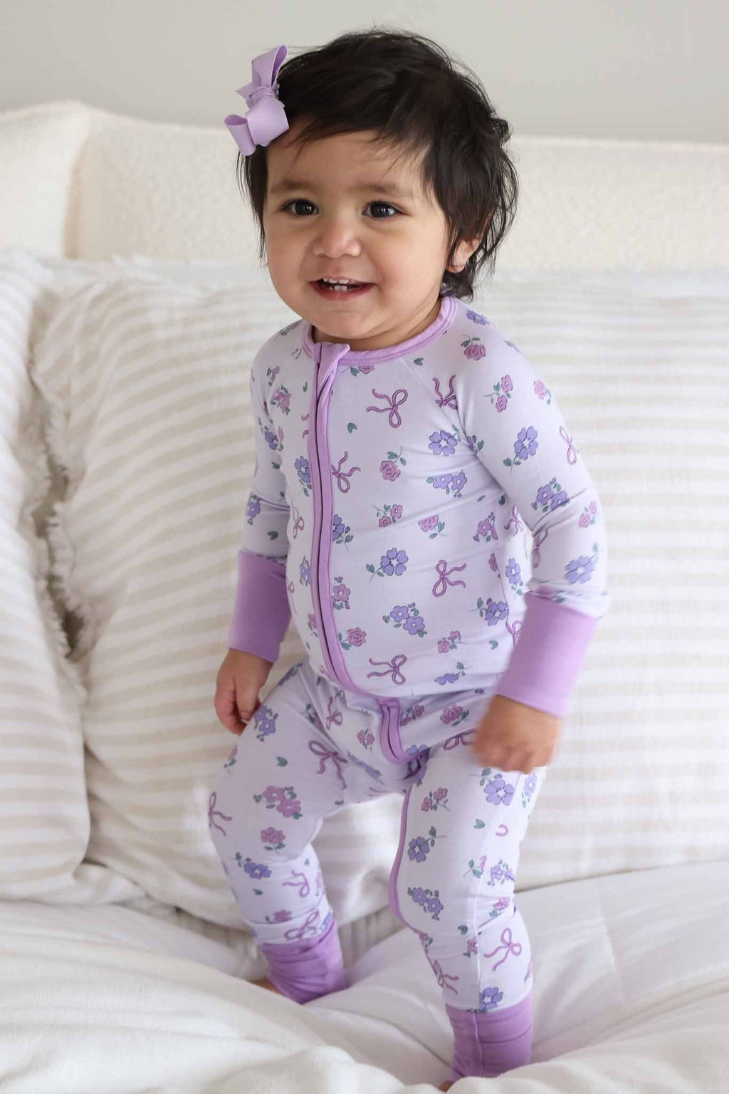 Ribbon & Roses Convertible Zip Romper | Purple