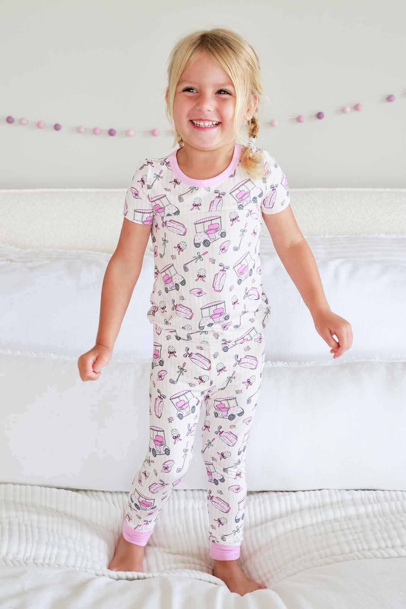 Two Piece Bamboo Pajama Set | Caddie Crew Pink