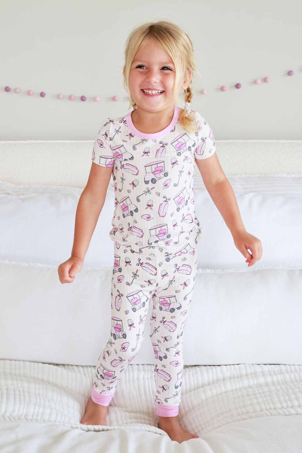 Two Piece Bamboo Pajama Set | Caddie Crew Pink