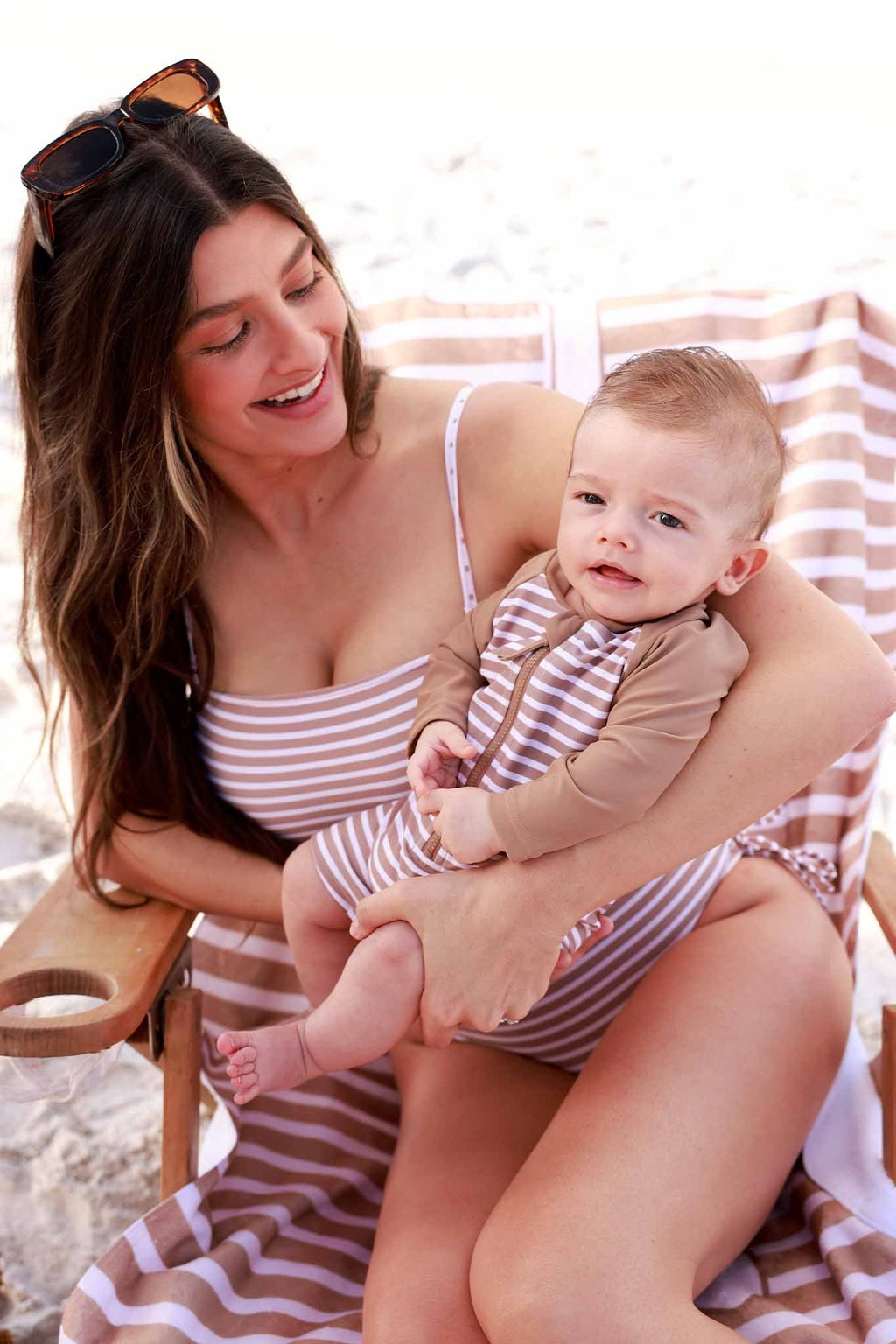 Women's Removable Strap One Piece | Sandy Stripes