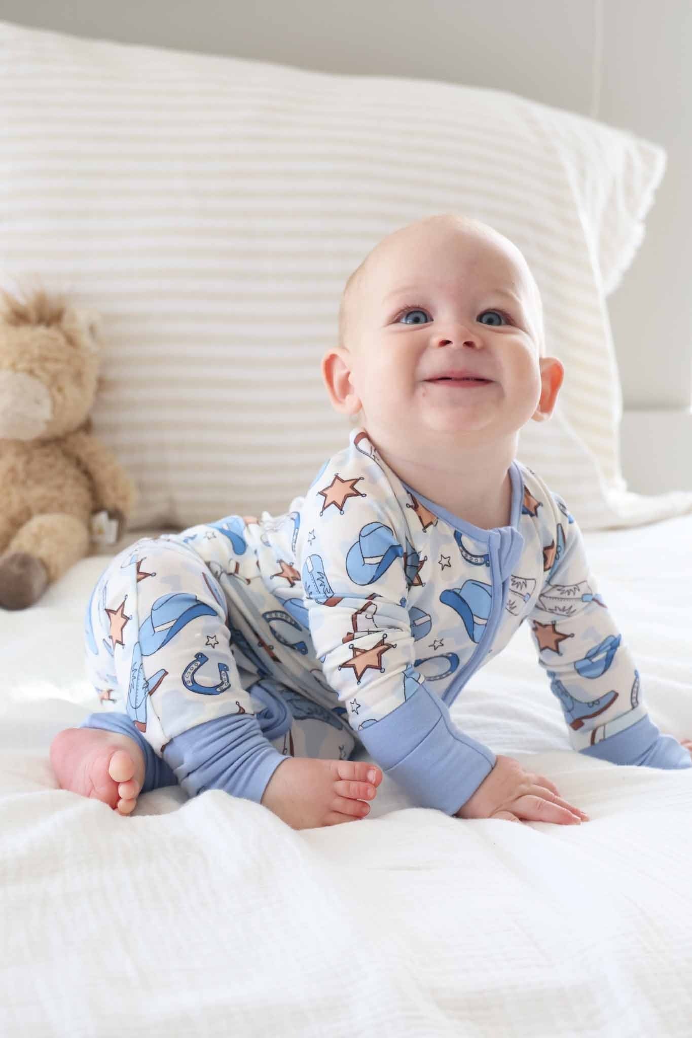 Rodeo Dreams Convertible Bamboo Zip Romper | Blue