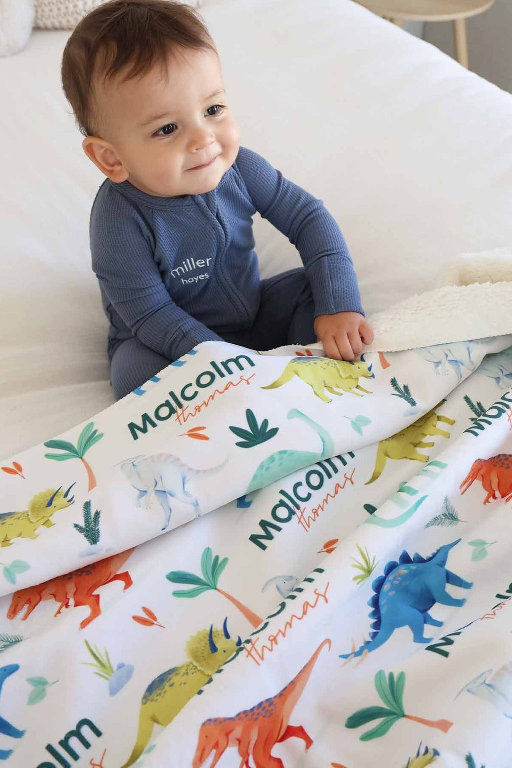Personalized Sherpa Kids Blanket | Prehistoric World