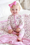 Convertible Bamboo Zip Romper | Caddie Crew Pink