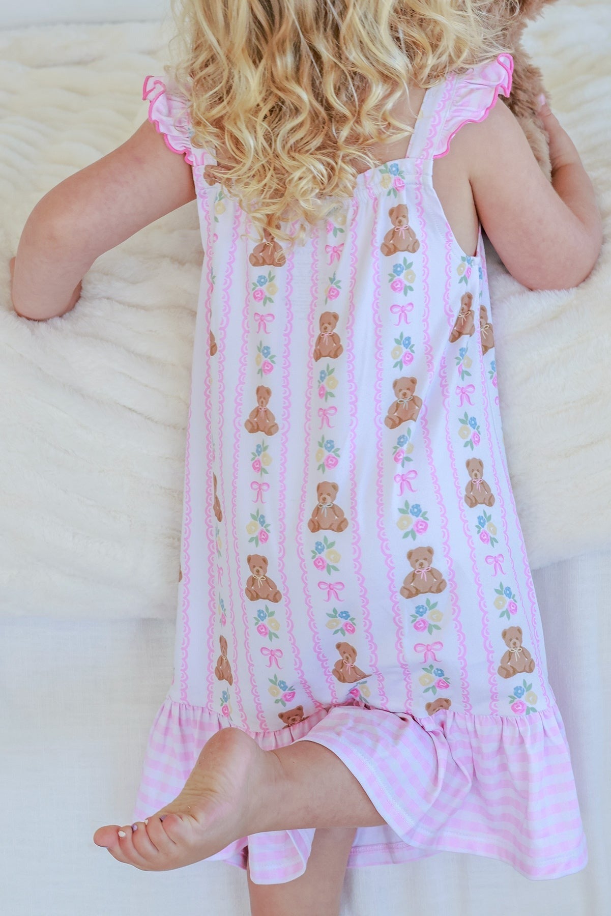 Girls' Full Length Ruffle Nightgown | Beary Lovely
