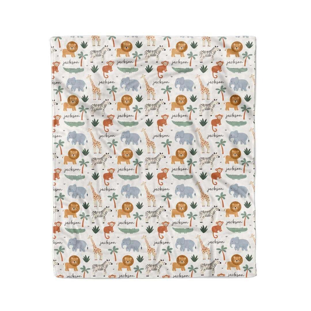 Safari Snuggles Personalized Kids Blanket