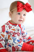 Convertible Zip Romper | Red, White & Cool
