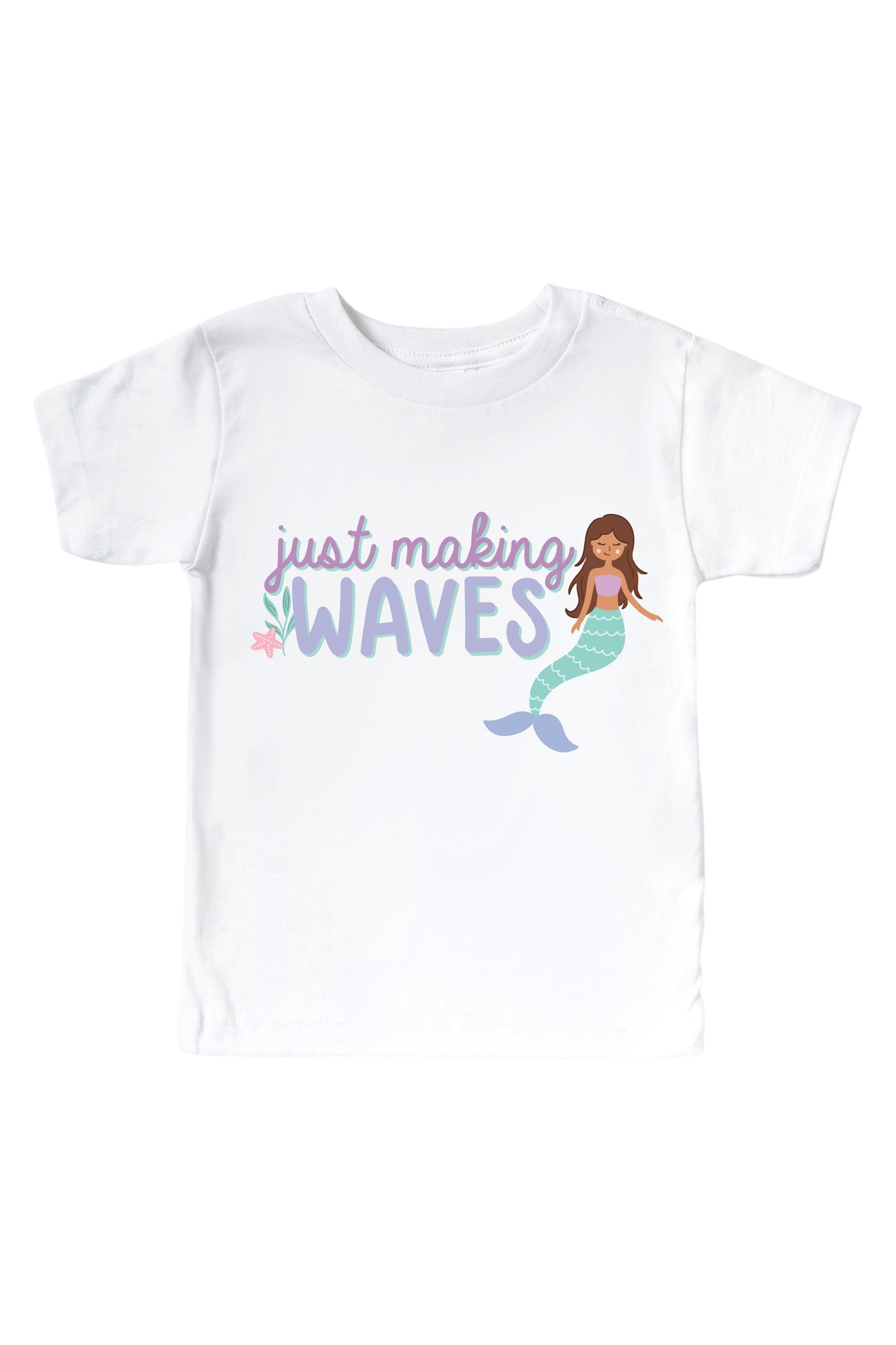 Just Making Waves Graphic Bodysuit & Kids Tee | White