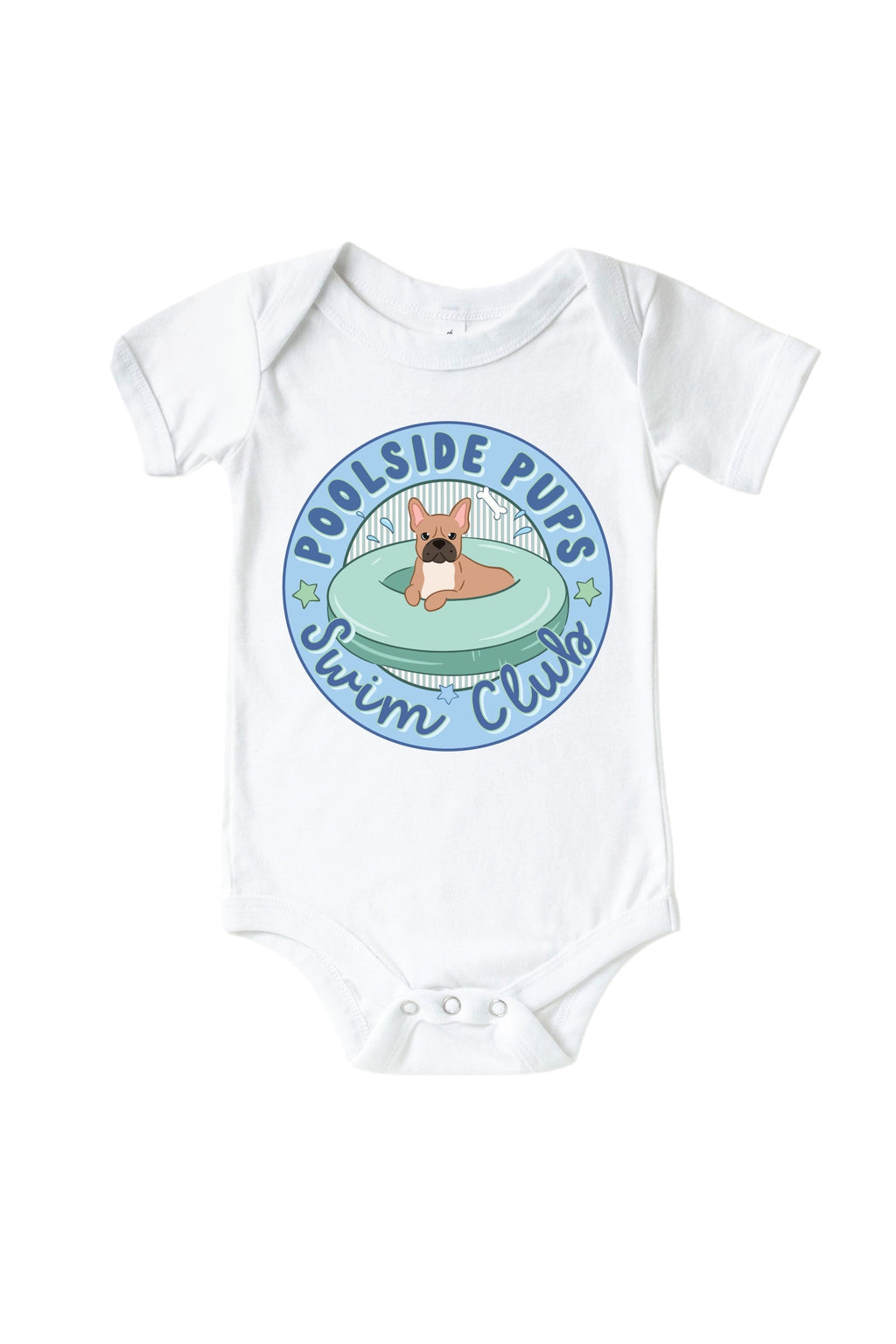 Swim Club Blue Graphic Bodysuit & Kids Tee | White
