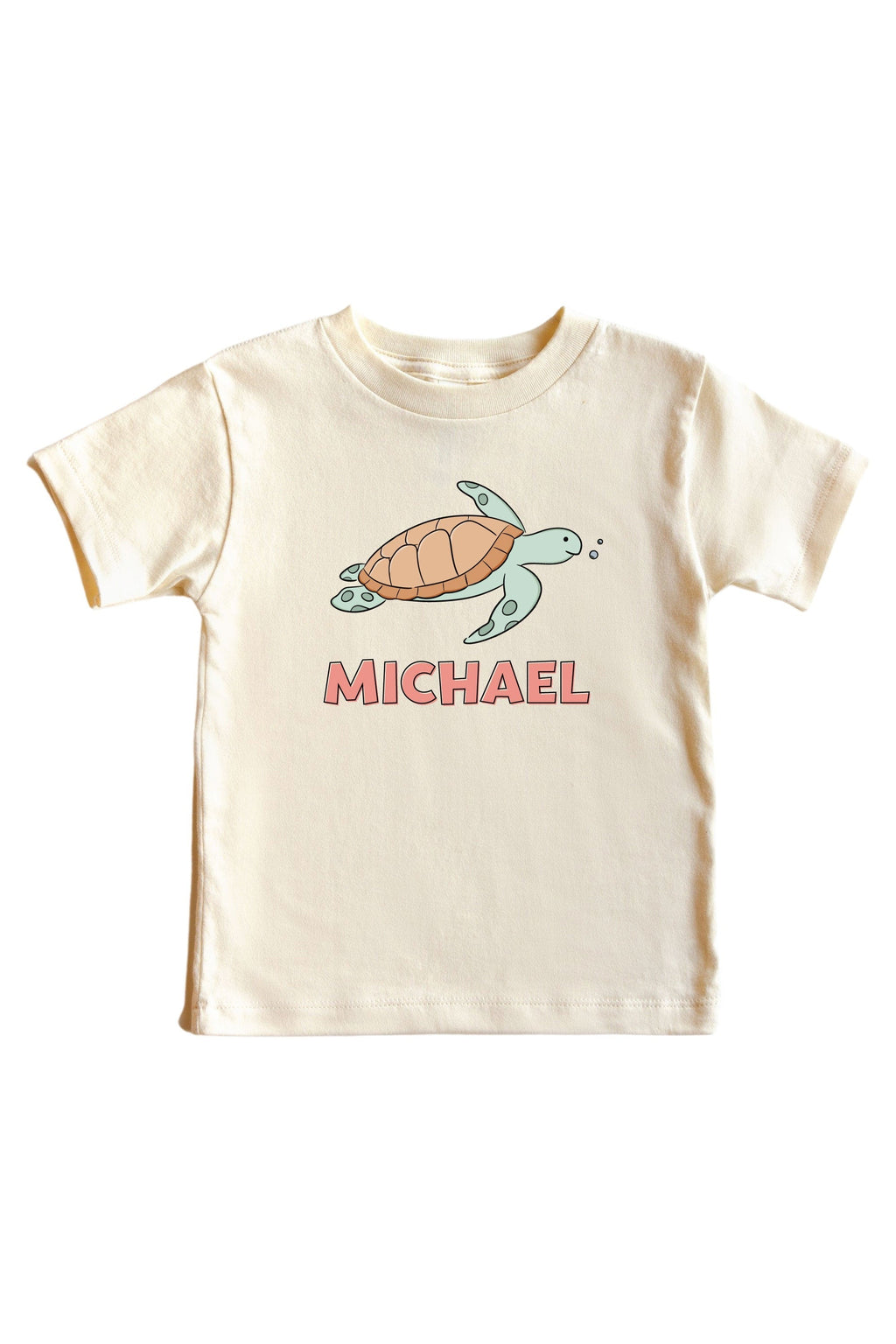 Personalized Turtley Rad Graphic Bodysuit & Kids Tee | Natural