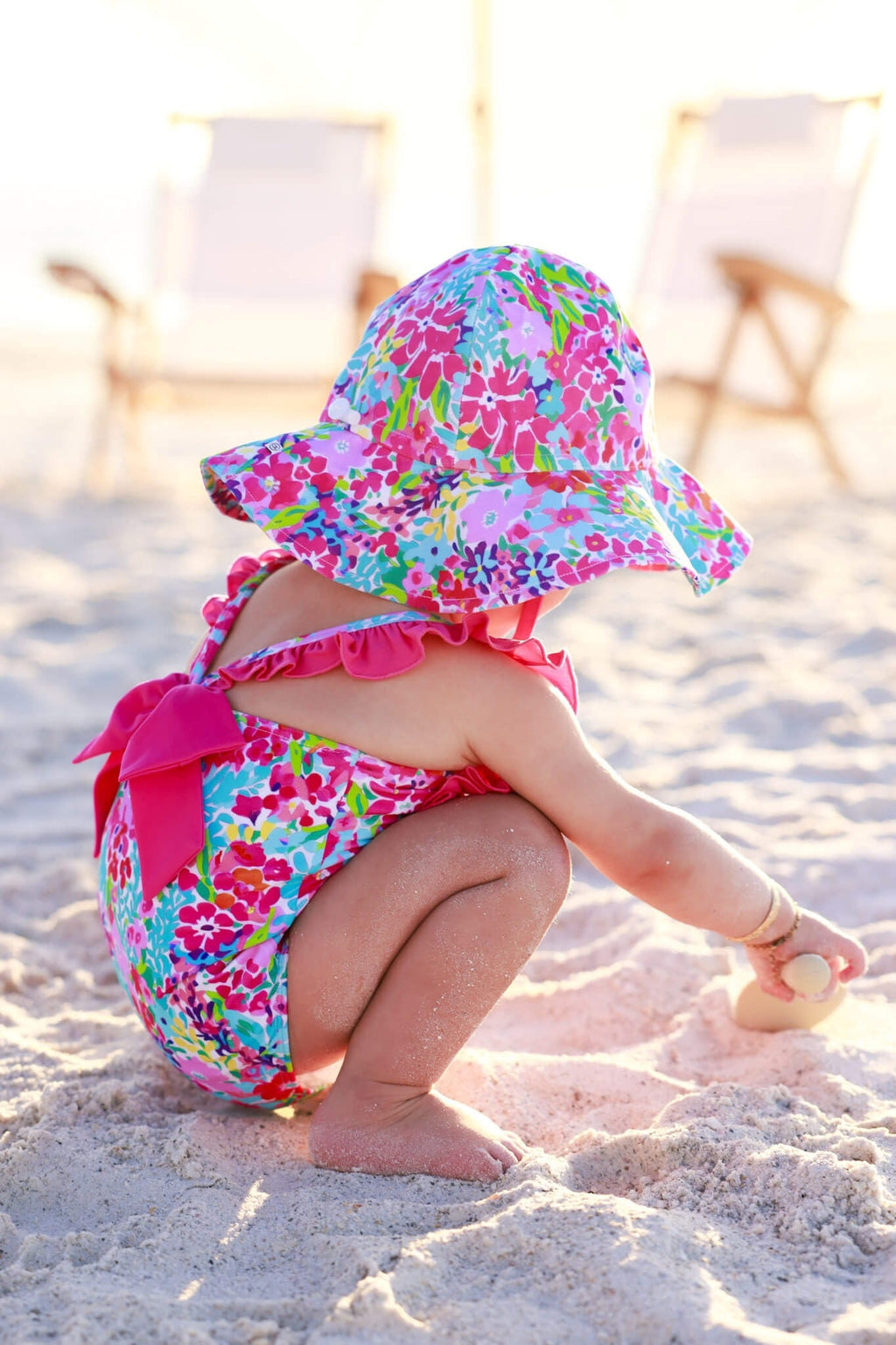 Double Ruffle Bow Back One Piece | Petal Splash