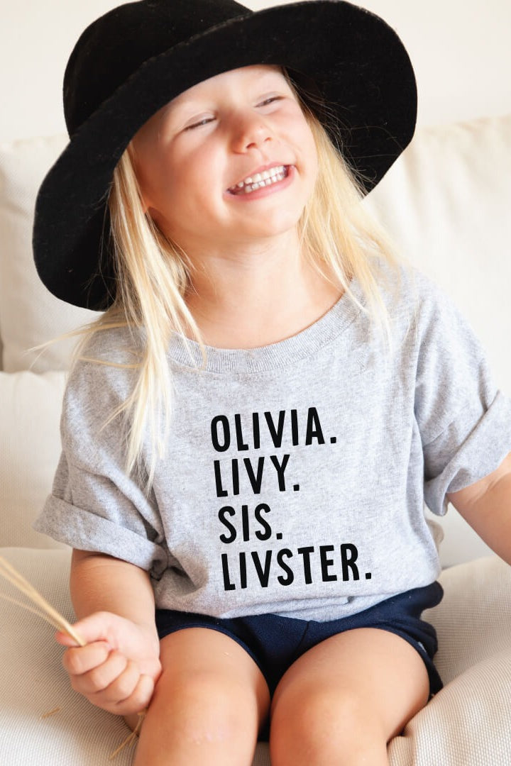Personalized Nickname Color Block Kids Graphic Tees