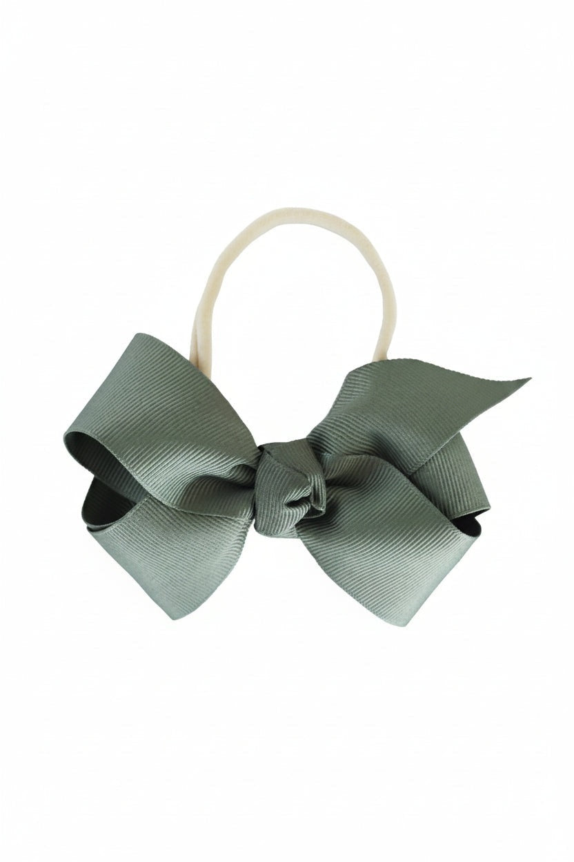 Ribbon Bow Headband | Army Green