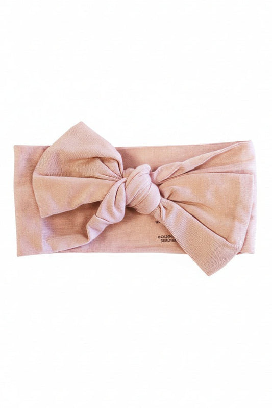Solid Mauve Knit Large Bow Headwrap
