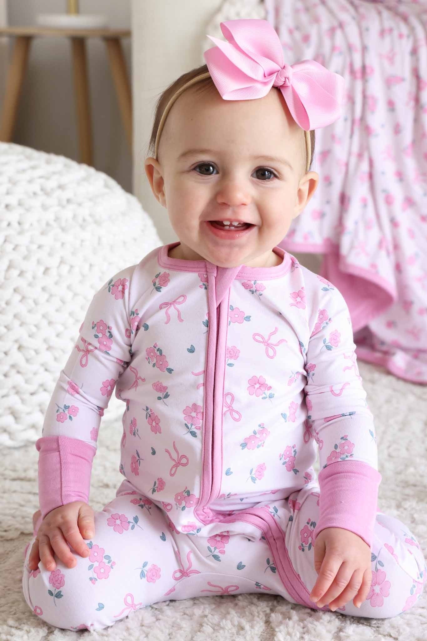 Ribbon & Roses Convertible Zip Romper | Pink