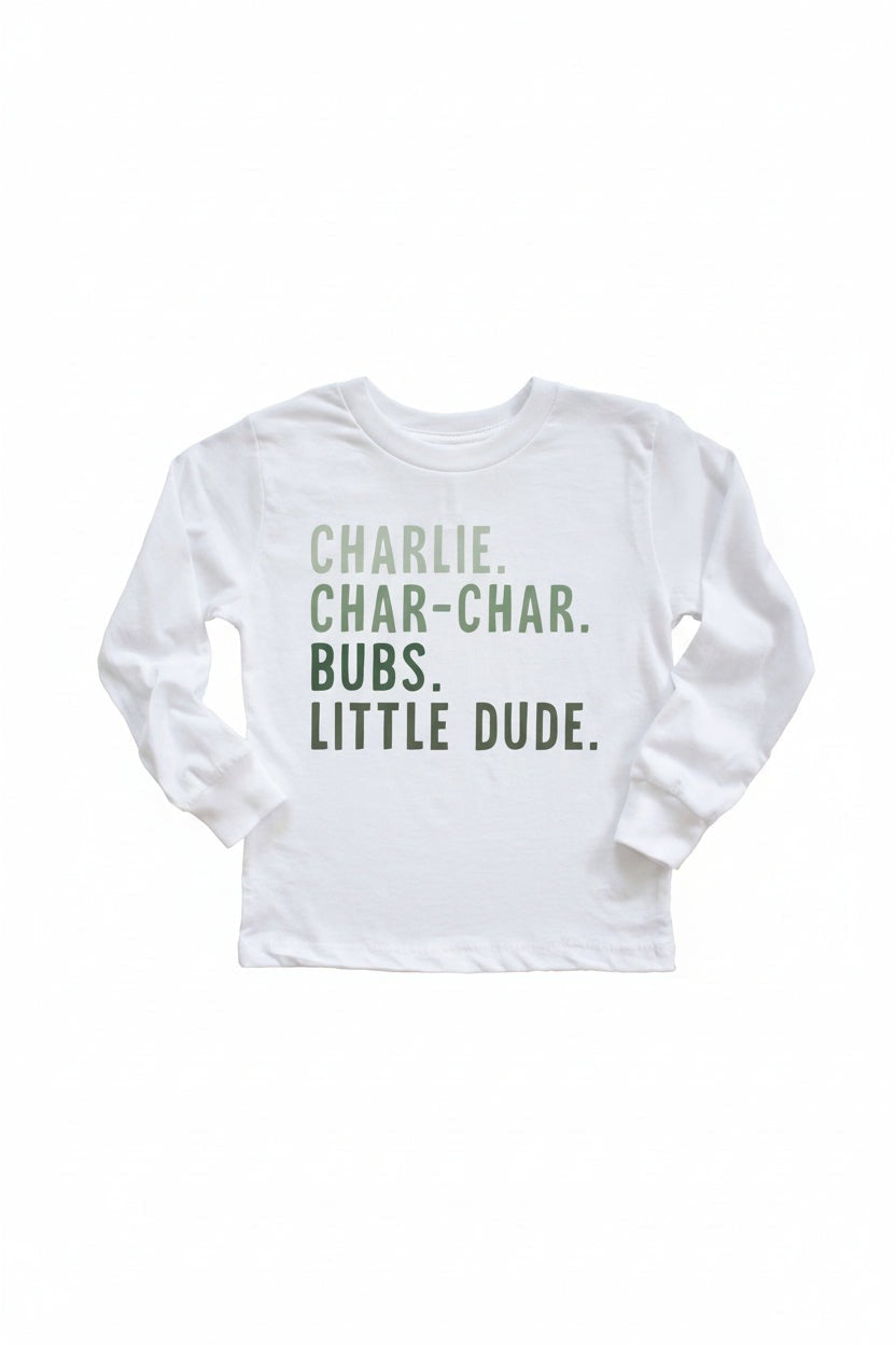Personalized Nickname Color Block Kids Graphic Tees
