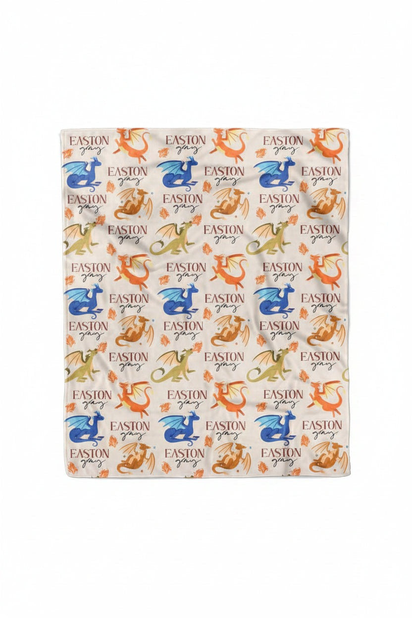 Dragon Friends Personalized Kids Blanket