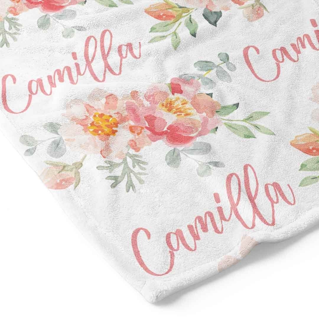 Ella's Vintage Dusty Rose Personalized Toddler Blanket