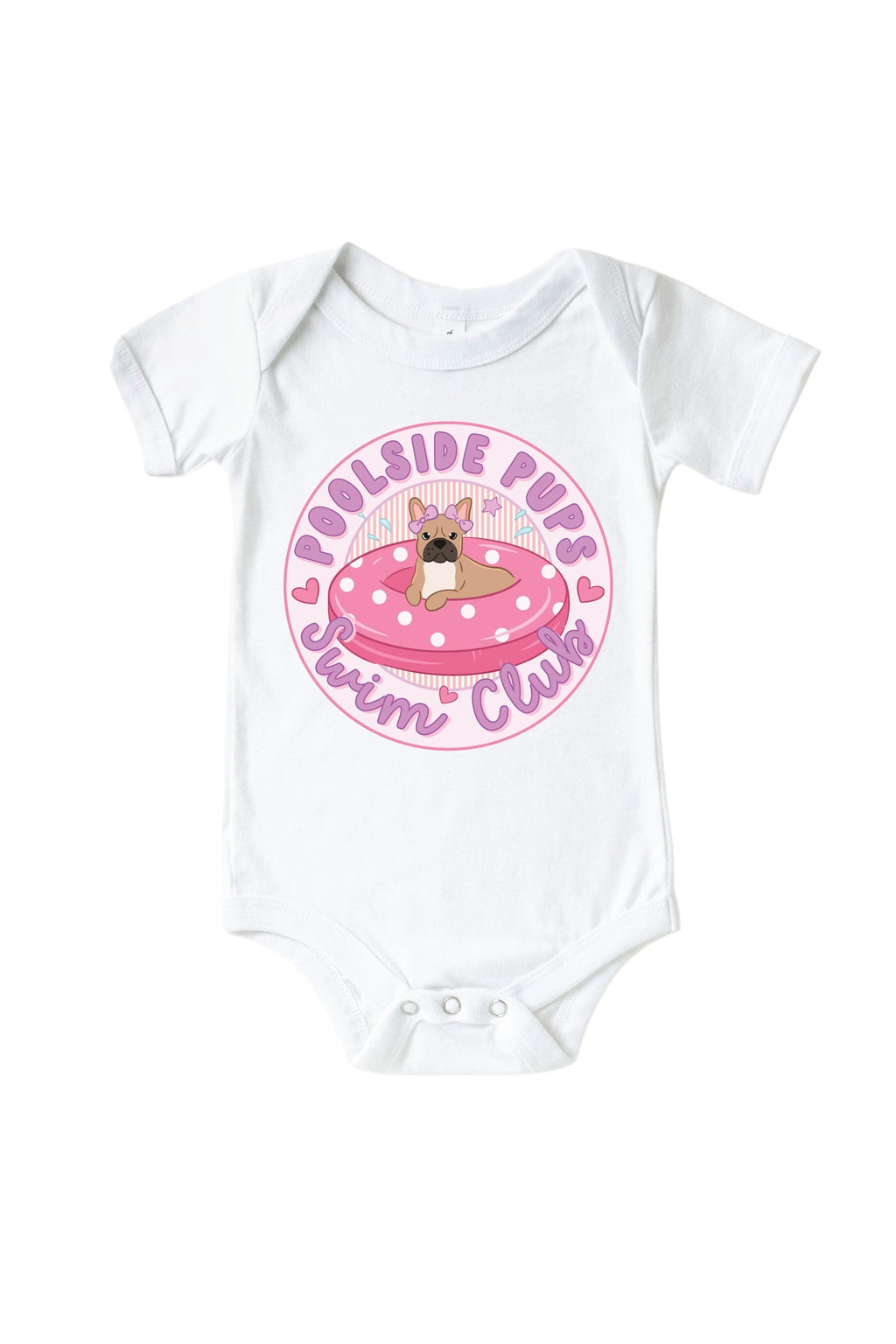 Swim Club Pink Graphic Bodysuit & Kids Tee | White