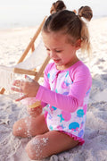 Long Sleeve Rash Guard with Front Zipper | Seaside Sweetie