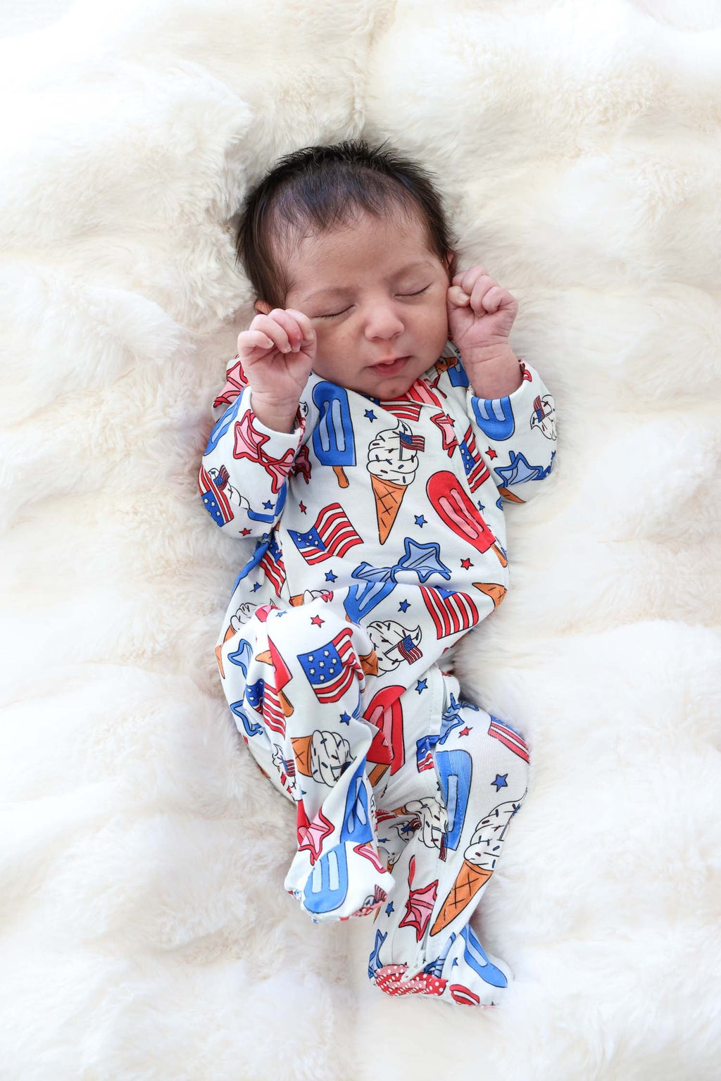 Zipper Footie | Red, White & Cool