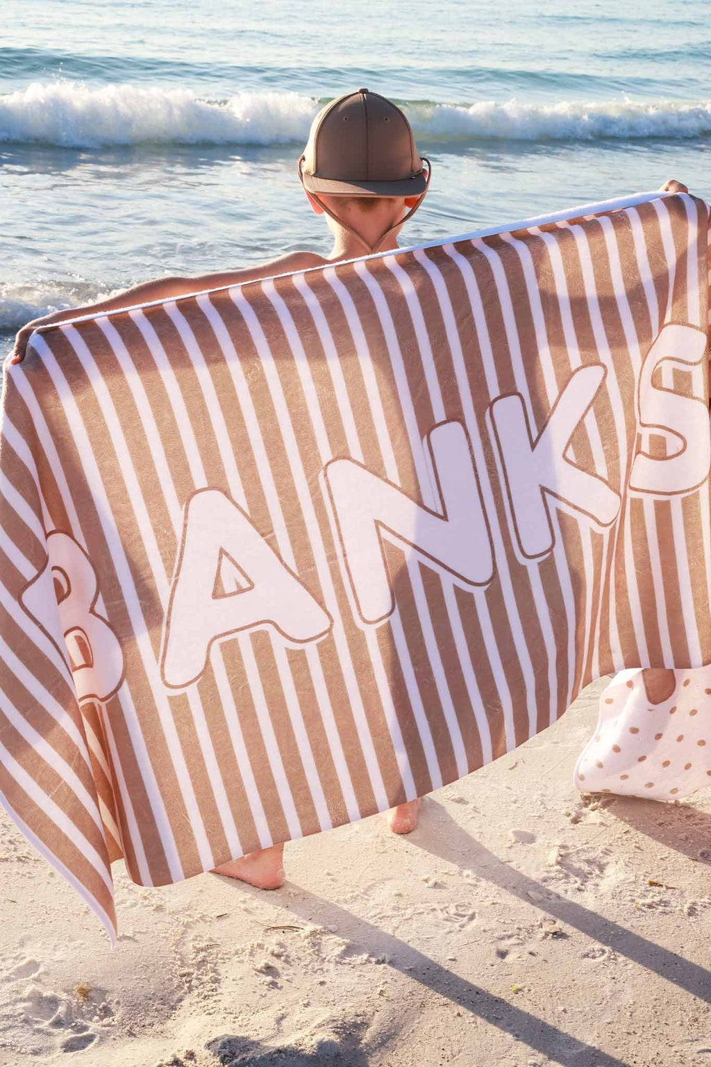 Sandy Stripes Personalized Kids Beach Towel