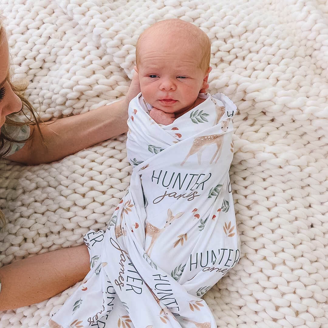 Finley's Fawn Personalized Swaddle Blanket