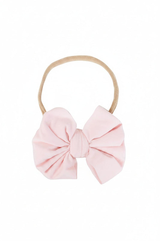 Solid Blush Knit Bow Headband