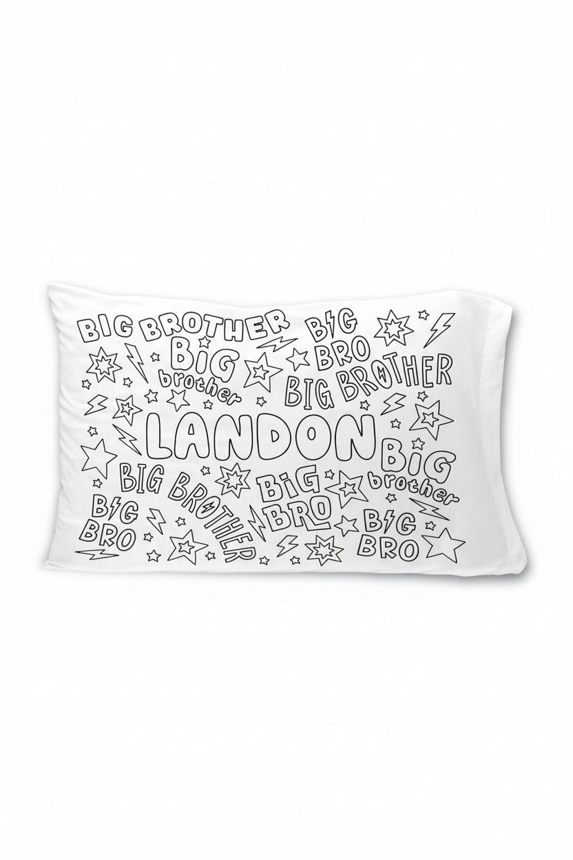 Colorable Personalized Pillow Case | Big Bro