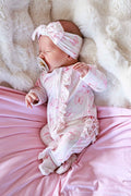 Ruffle Bamboo Zipper Footie | Blooming Butterflies