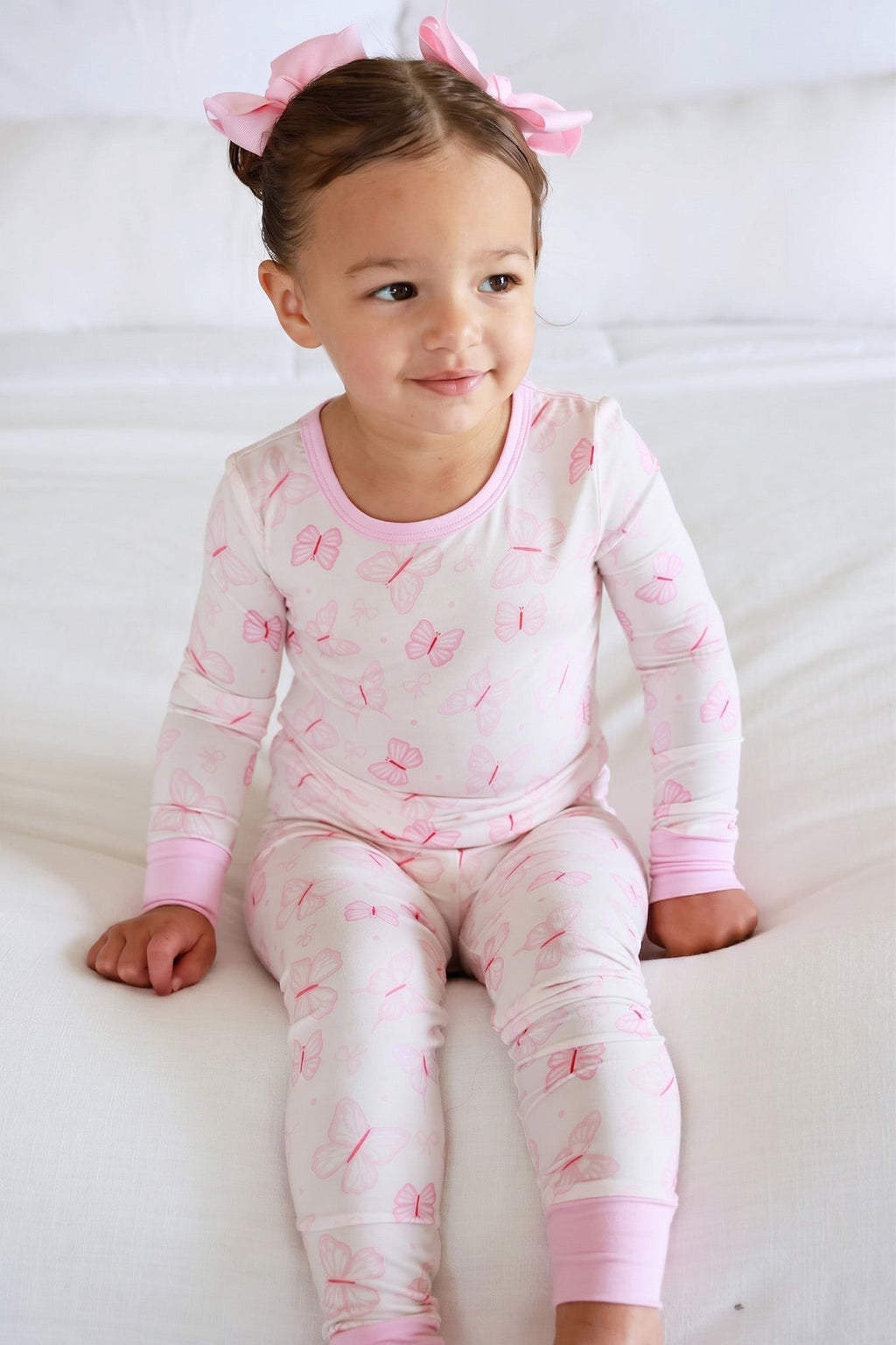 Two Piece Bamboo Pajama Set | Blooming Butterflies