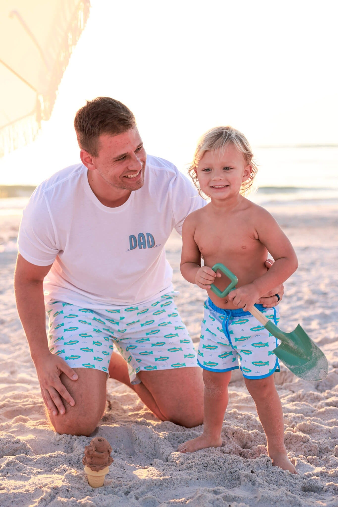 Tiny Trout Dad Graphic Tee | White