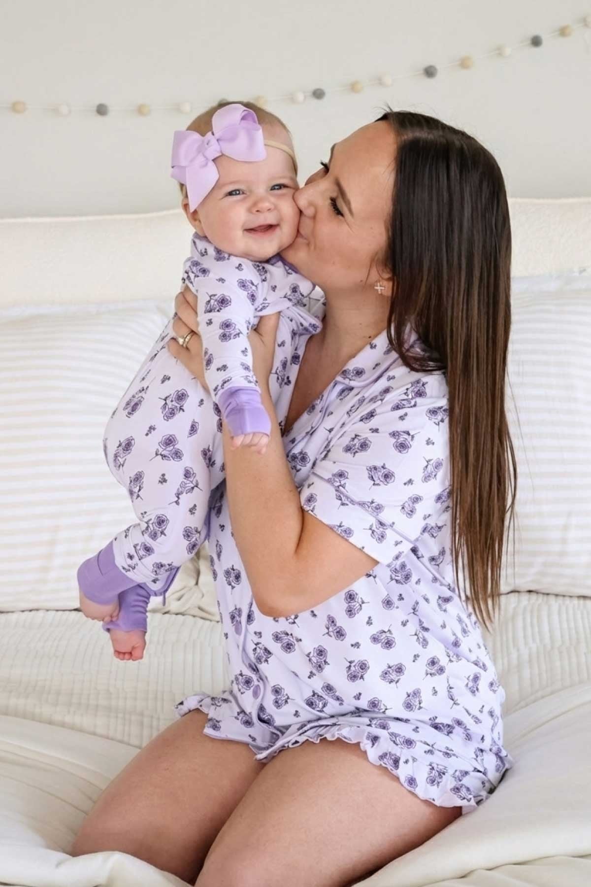 Women's Two Piece Short Lounge Set | Amethyst Garden